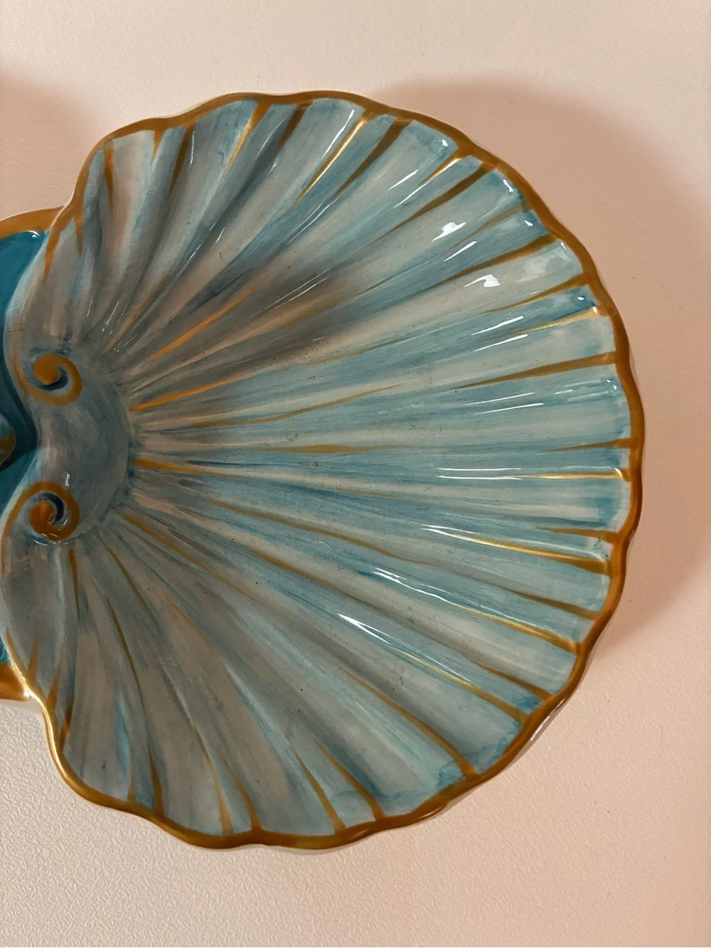 Certified International Playa Shells 3D 2-Section Ceramic Server Paul Brent